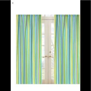2 Sweet Jojo Layla striped turquoise panels EUC